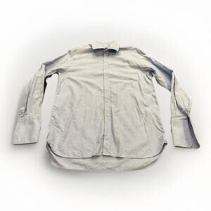 Chester Barrie Mens Blue Button Up Collar 100% Cotton Cuff Shirt Size 16 1/2 42